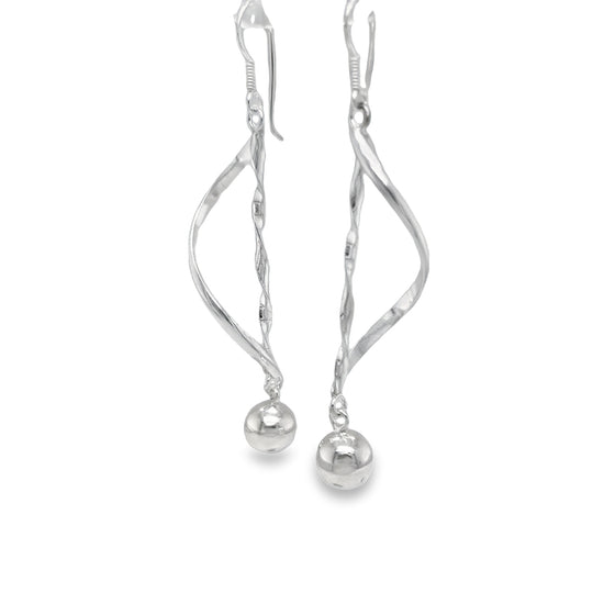 P520 Ball Long Hook Earrings