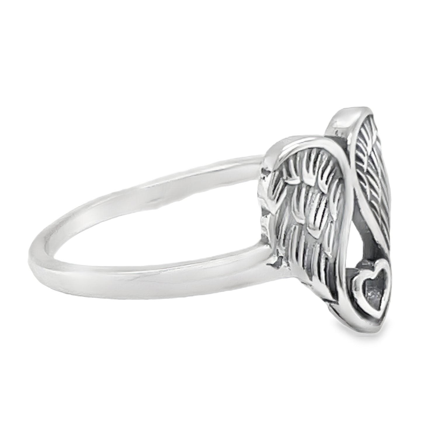 R775 Wings Heart Ring