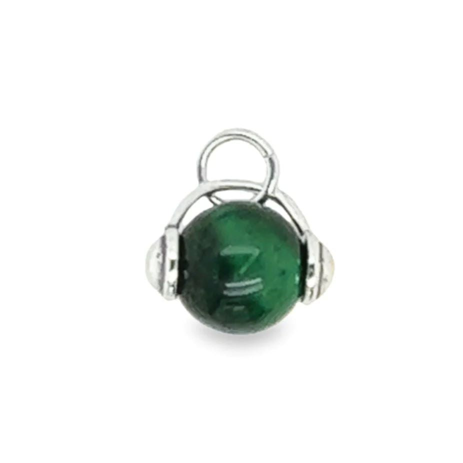 D1504 Green Tiger Eye Ball Pendant