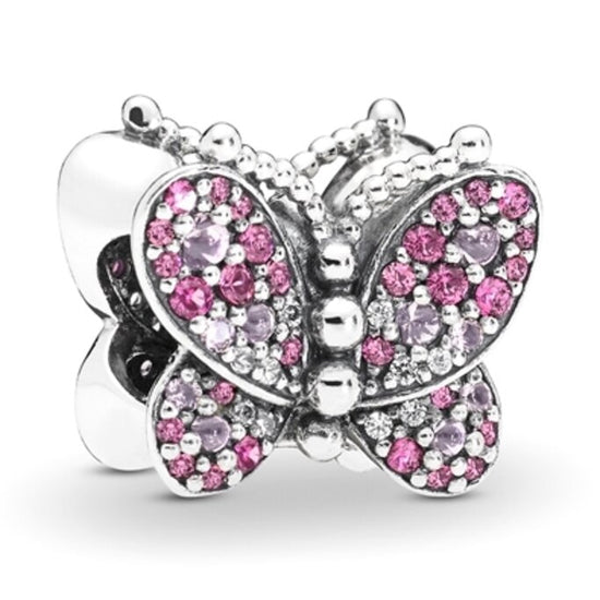 D2098 Charm de mariposa rosa