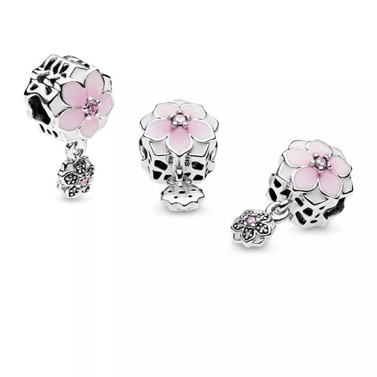 D2097 Charm de flor rosa