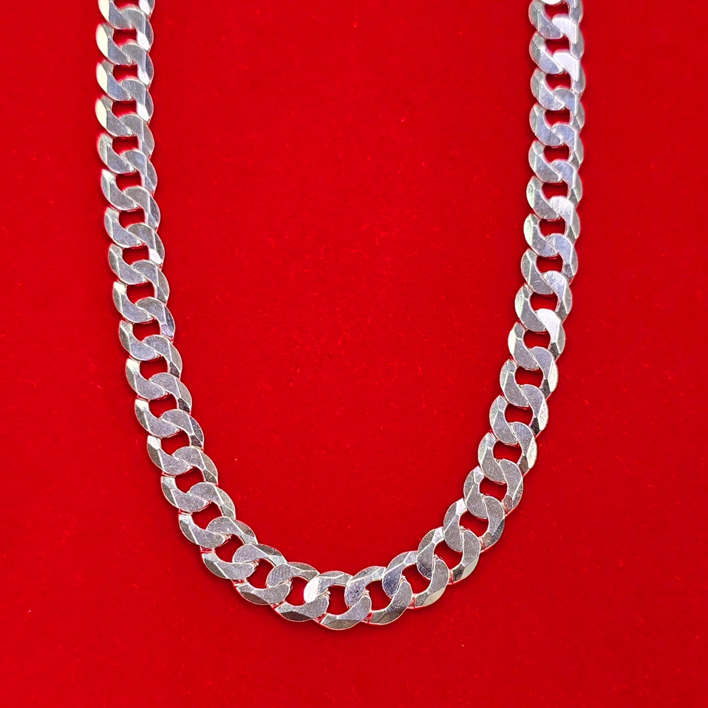 CA321 Flat Cuban Curb Chain Necklace L250 9.5mm