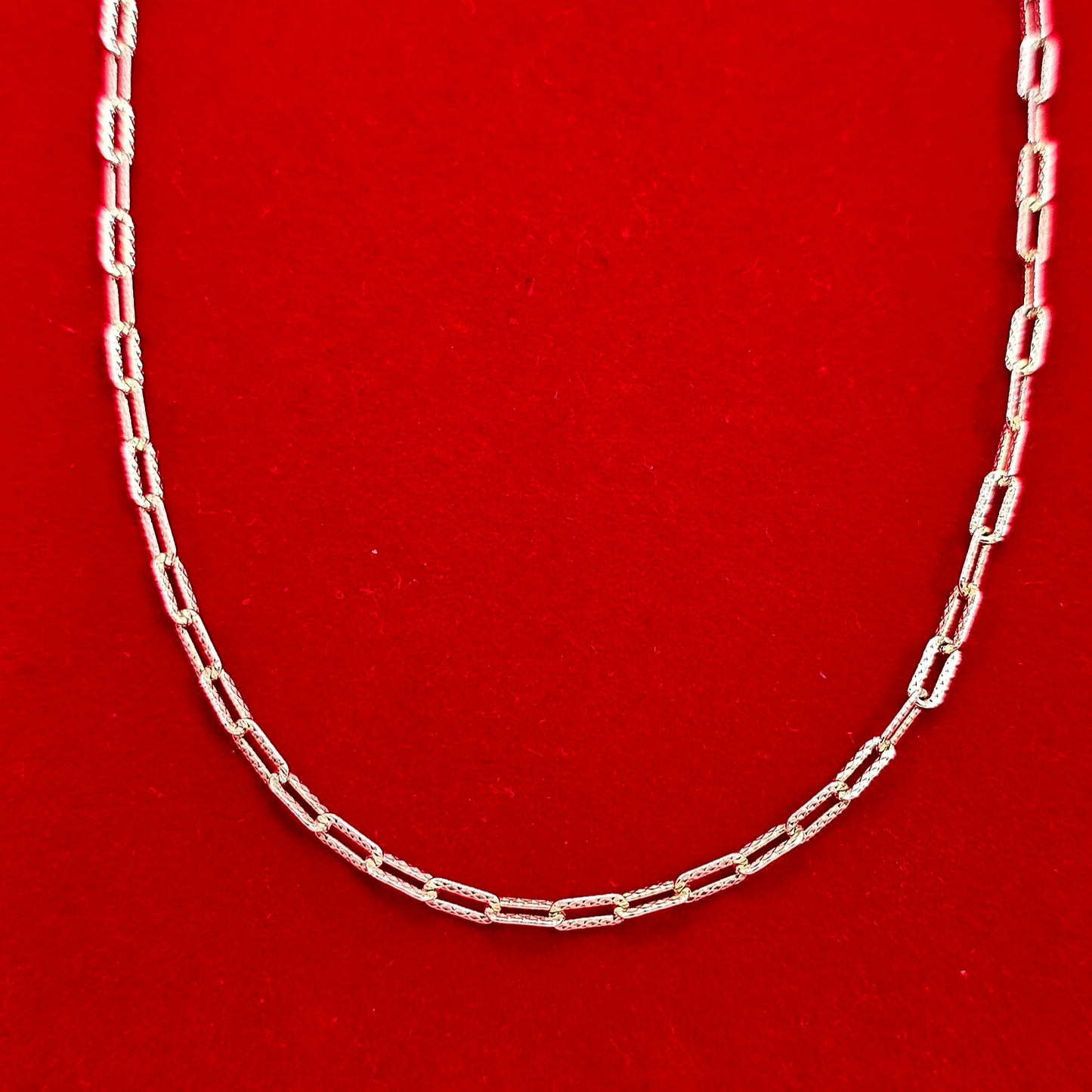 CA72 Small Paperclip Design Chain Necklace 2.5mm