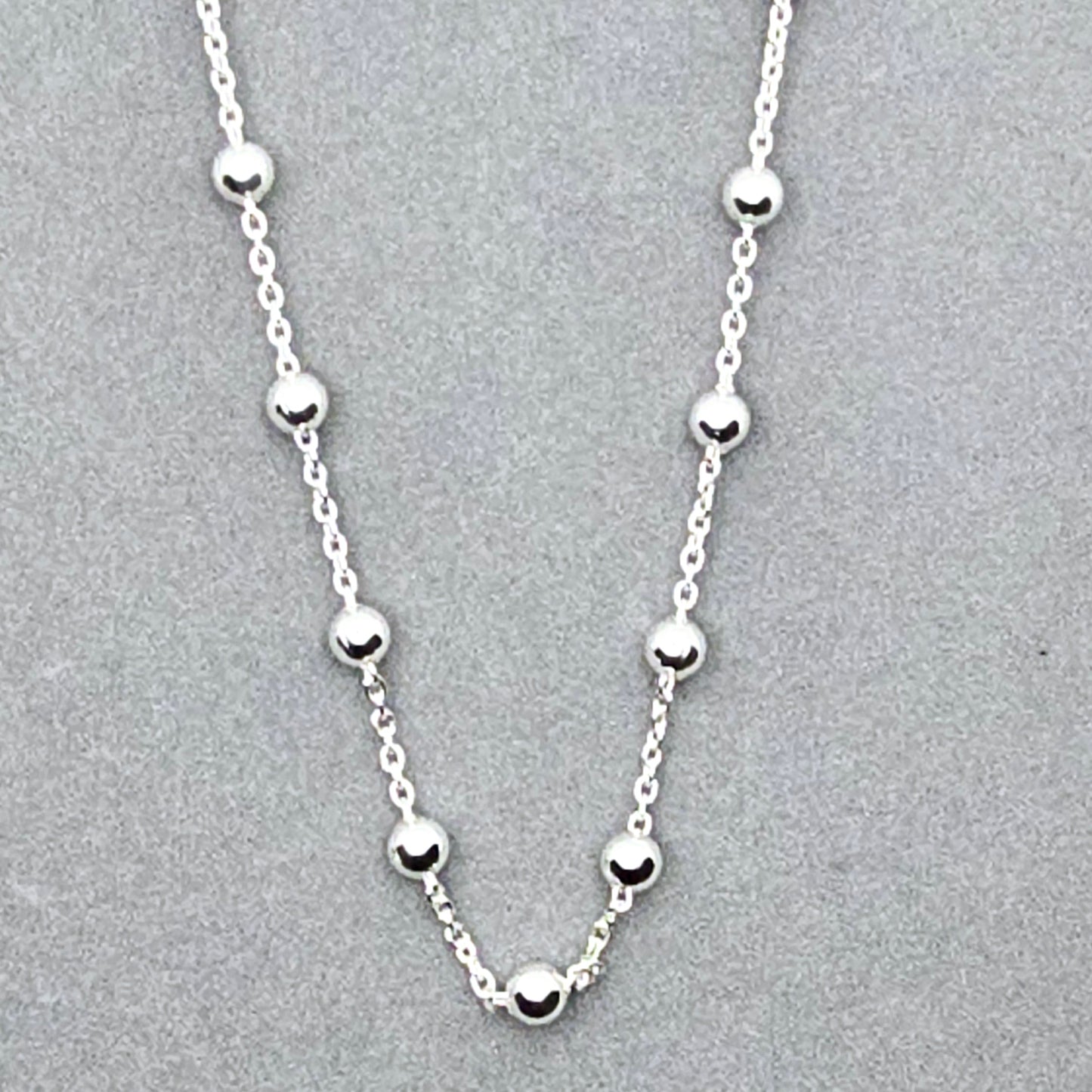 CA483 4mm Ball Necklace 18"