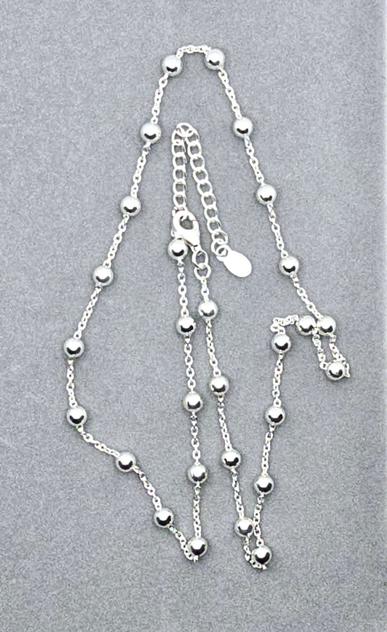 CA483 4mm Ball Necklace 18"