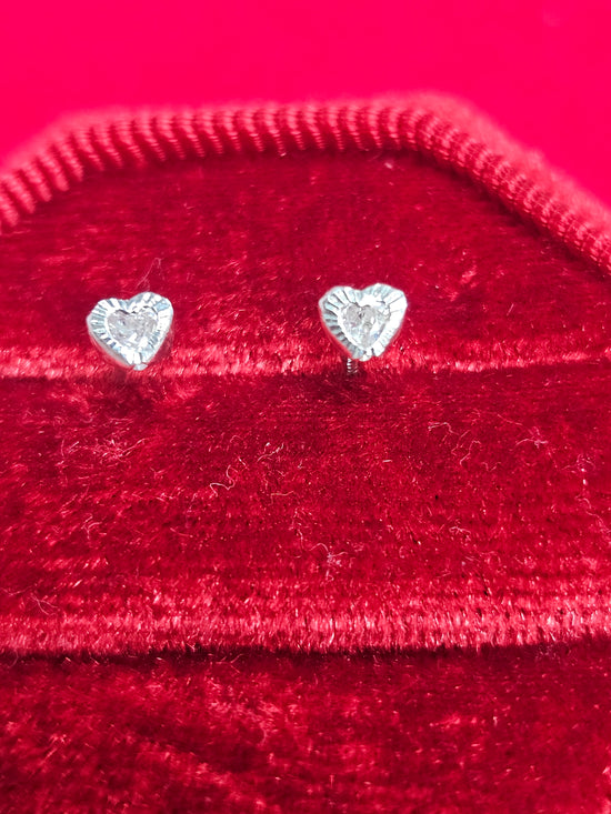 A958 Small Heart Post  Earrings