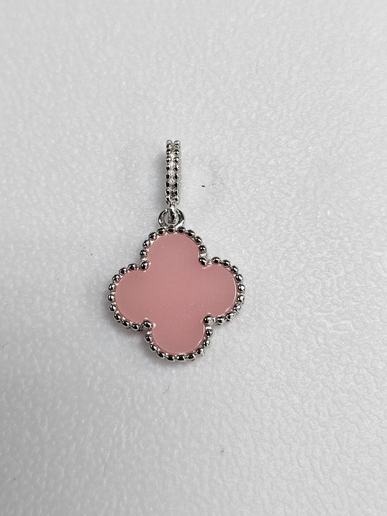 D2446 Small Pink Flower Clover Pendant