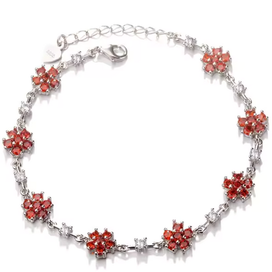 Pulsera M16 Flor Roja CZ