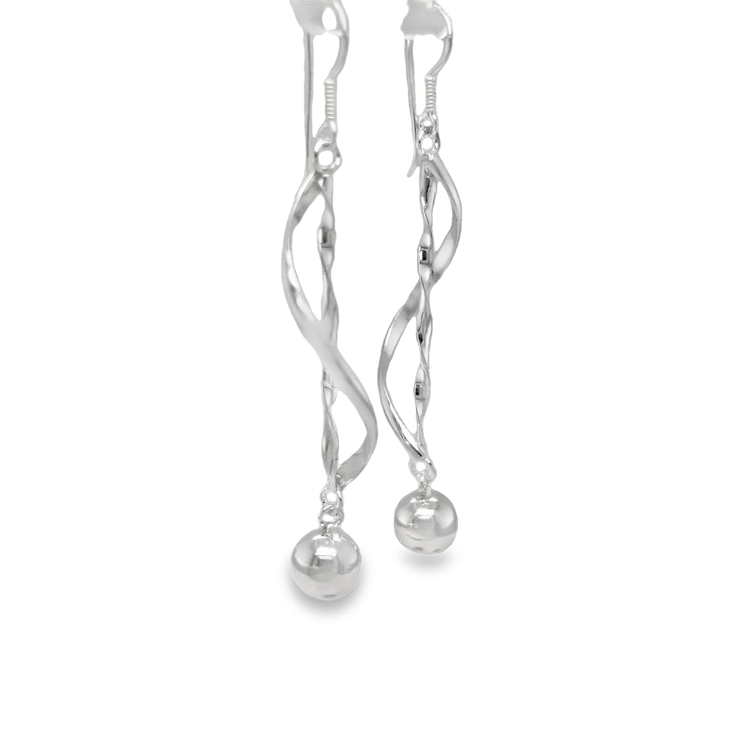 P520 Ball Long Hook Earrings