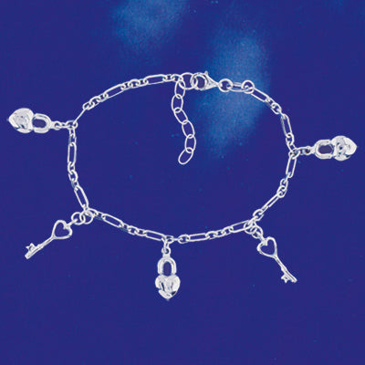 M404 Pulsera Corazón Y Llave