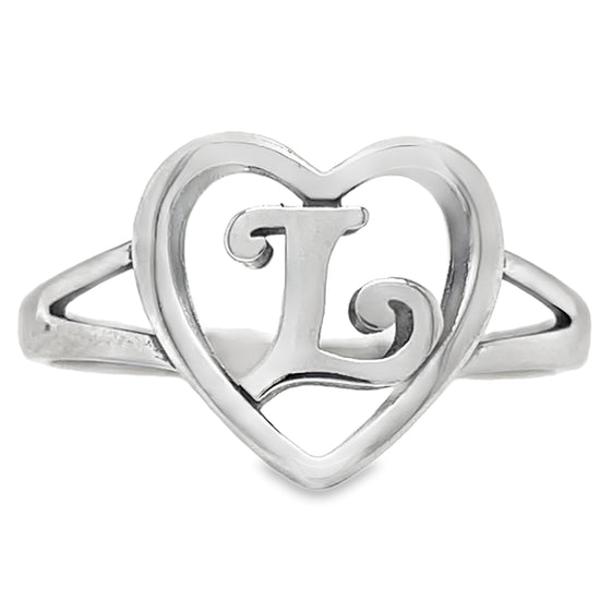 RL4 Letra L Anillo Corazón