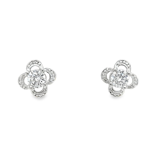 A1014 Clover Stone Earrings