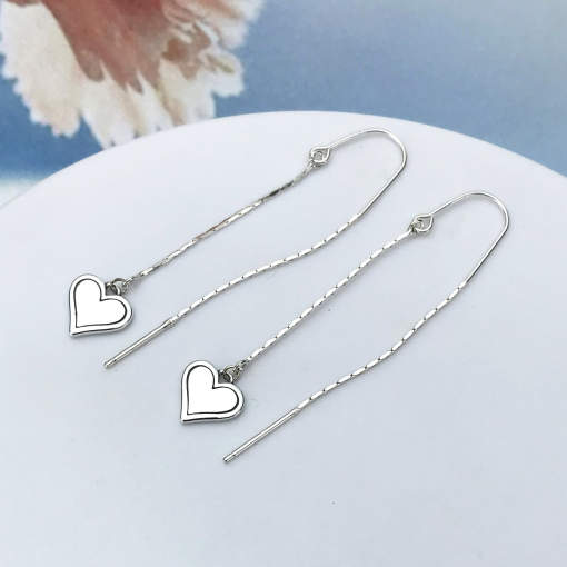 P416 Heart Long Earrings