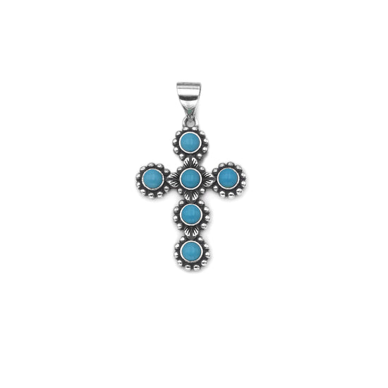 D2360 Cross Turquoise Pendant