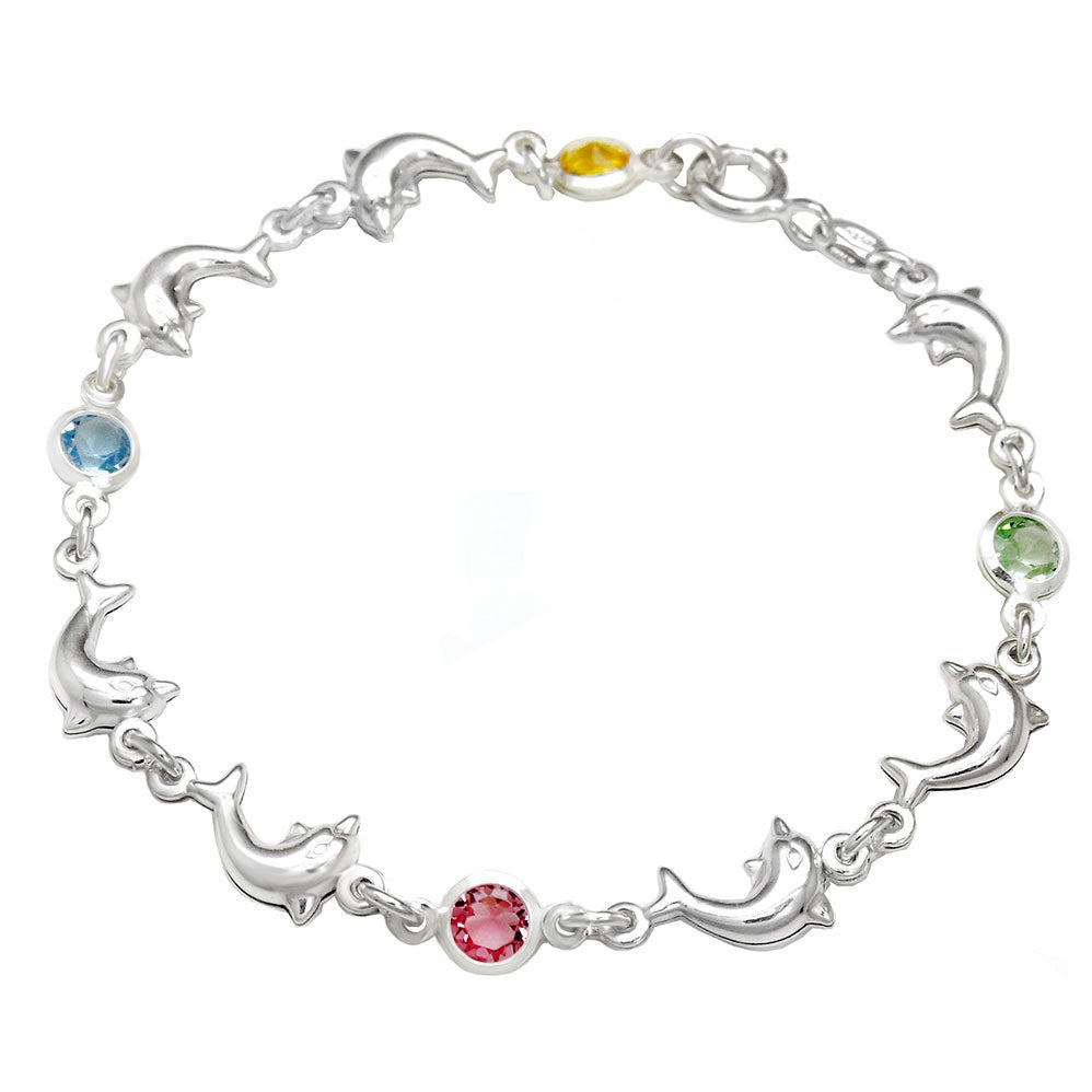 M307 Pulsera de Delfines y piedras