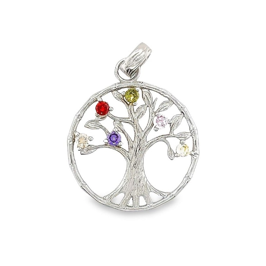 D578 Multicolor CZ Tree Pendant