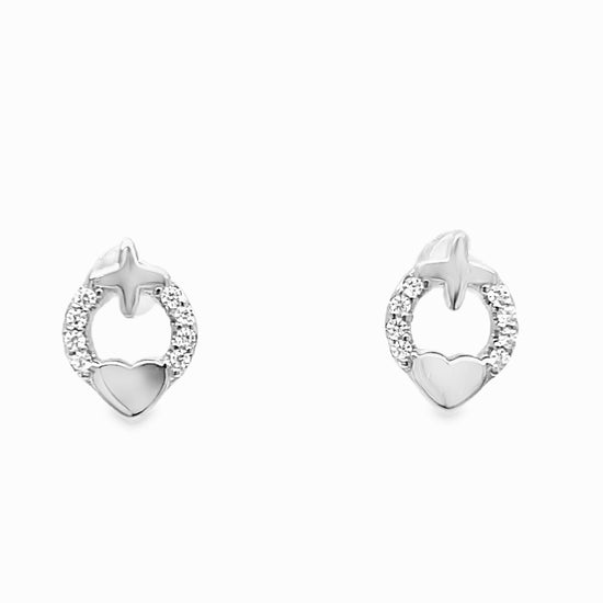 A993 Round Heart Earrings