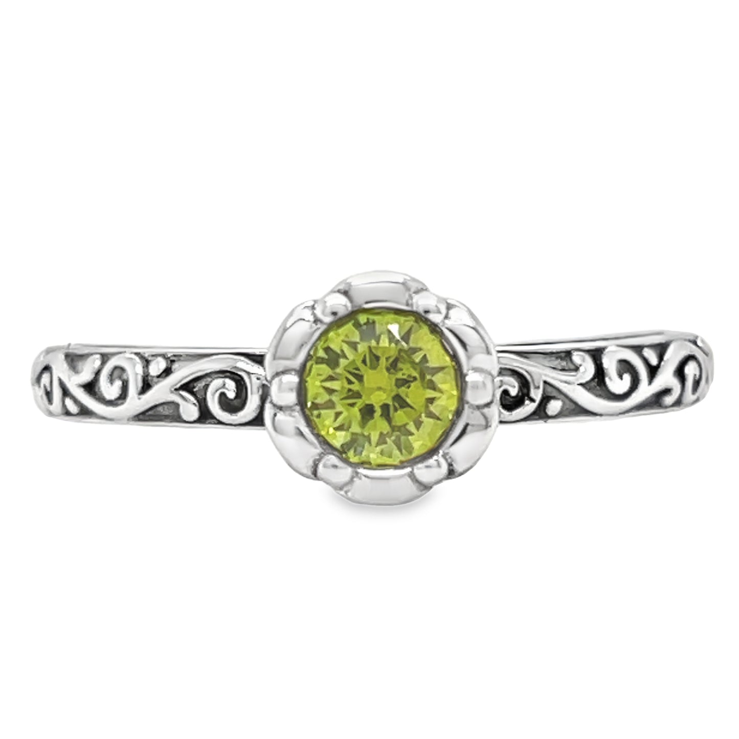 Anillo de piedra verde R1105