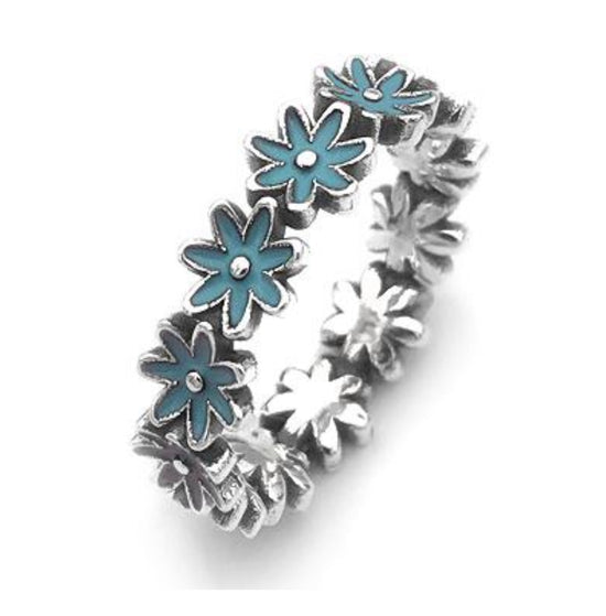 R870 Anillo Flores Azules