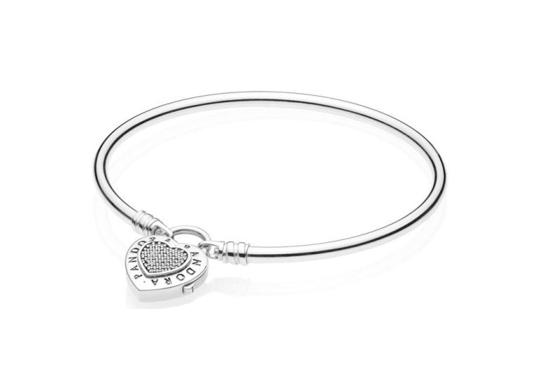 Pulsera con dije de candado en forma de corazón M514