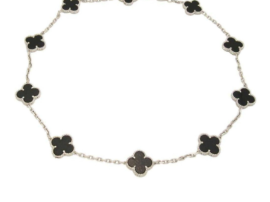 CA231 Black Flower Necklace