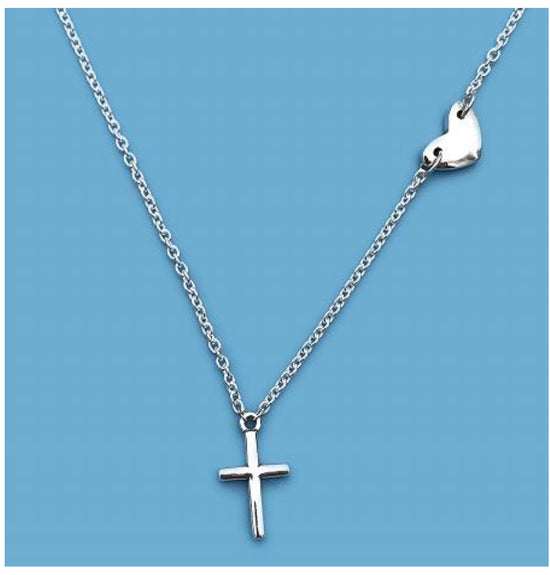 CA299 Cross And Heart Necklace