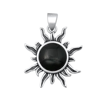 D1575 Colgante Sol de Piedra Negra