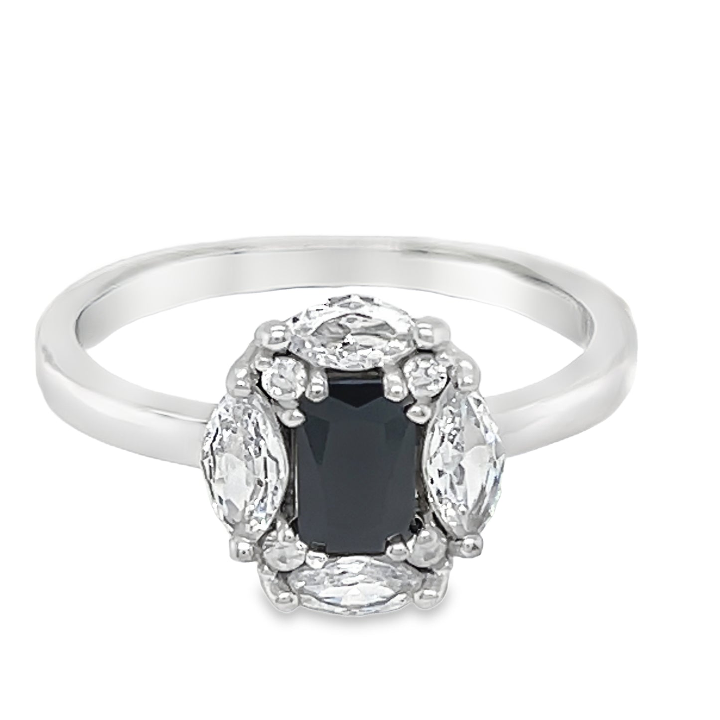 R639 Stone Black CZ Ring