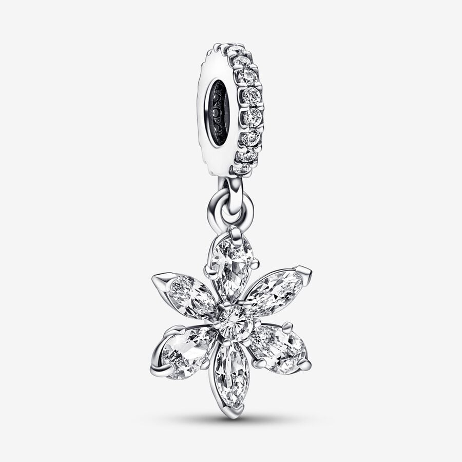 D1913 Crystal Flower Charm Pendant