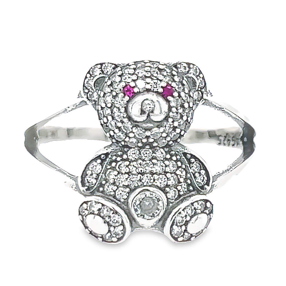 R501 Vintage Bear CZ Pave Ring