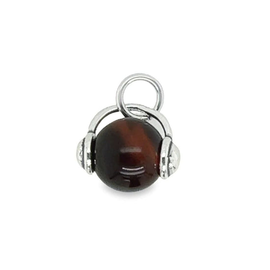 D1508 Brown Tiger Eye Ball Pendant