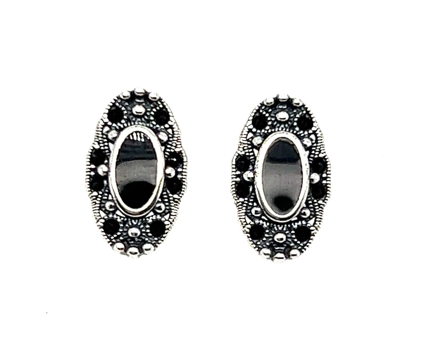 A11 Black Post Earrings