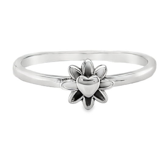 Anillo Corazón Flor R1097