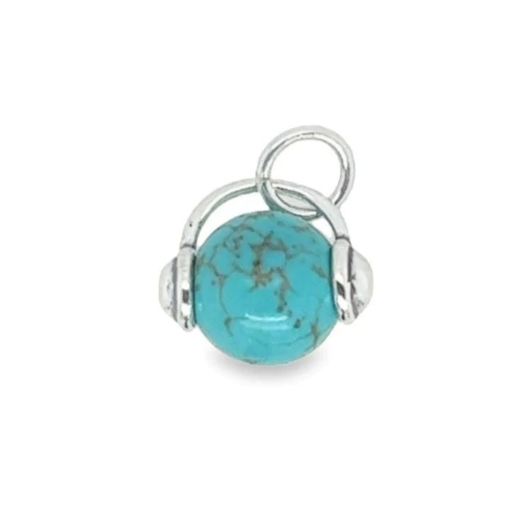 D1507 Blue Turquoise Ball Pendant