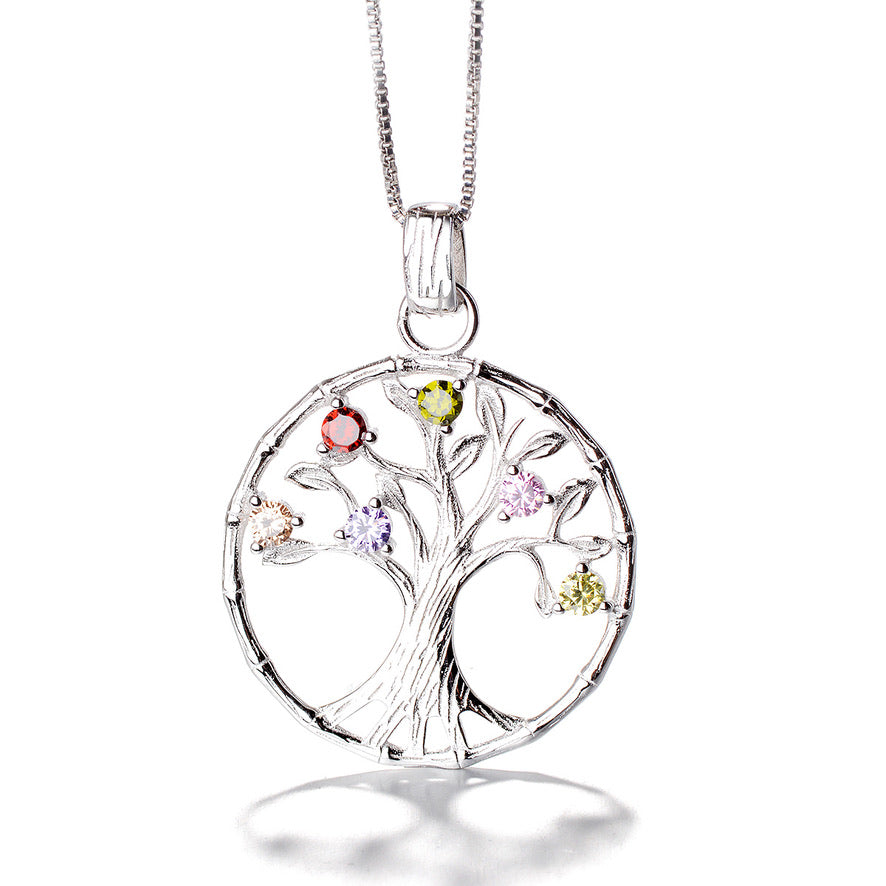 D578 Multicolor CZ Tree Pendant