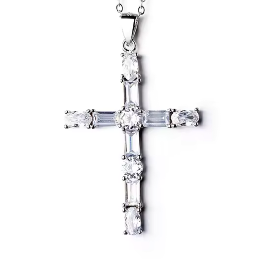 D1096 Cross CZ Pendant mi