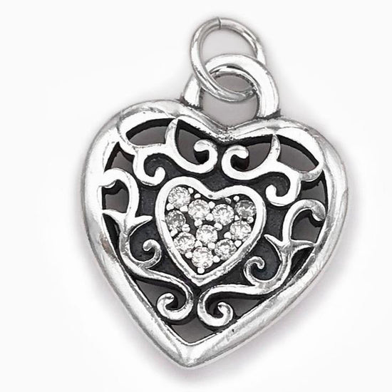 D2007 Scrolled Brand Heart Pendant