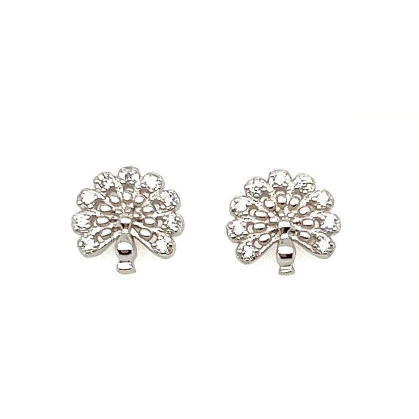 A127 Diamond Accent Tree Post Earrings