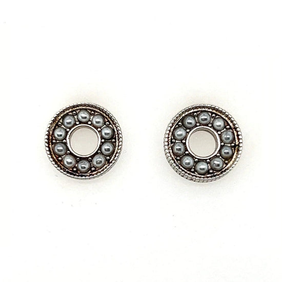 A175 Circle With Pearls Post Earrings