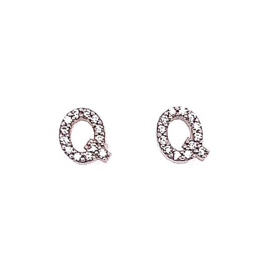 A245 Letter Q Post Earrings