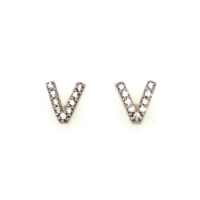 A247 Letter V Post Earrings