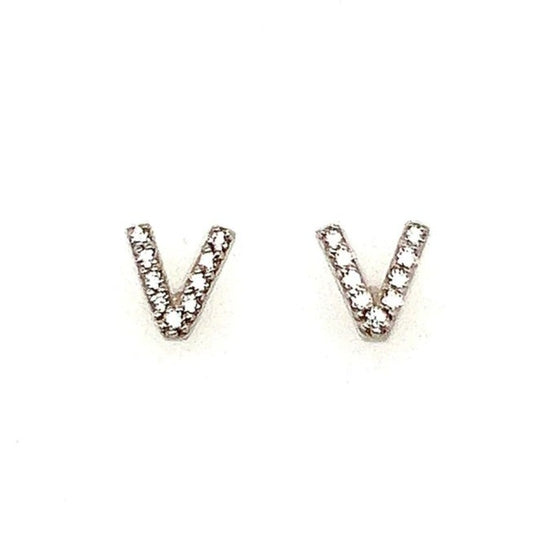 A247 Letter V Post Earrings