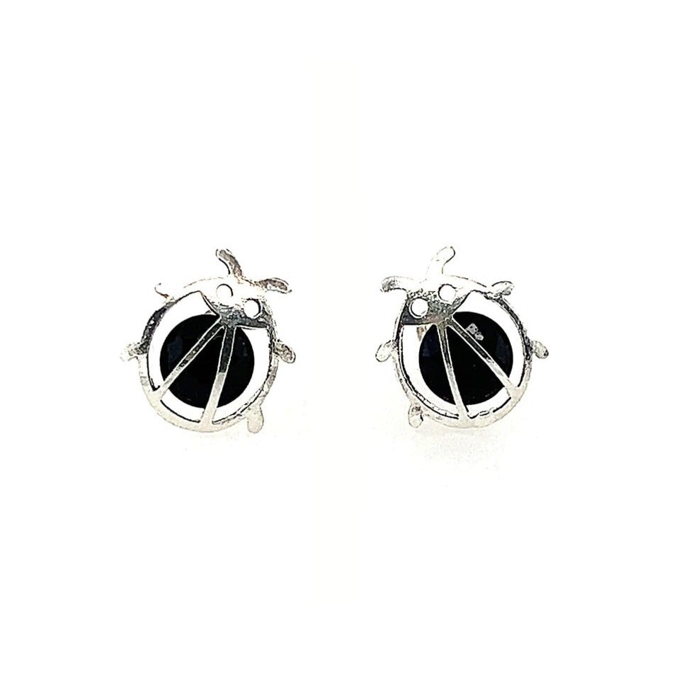 A277 Black Ladybug Post Earrings