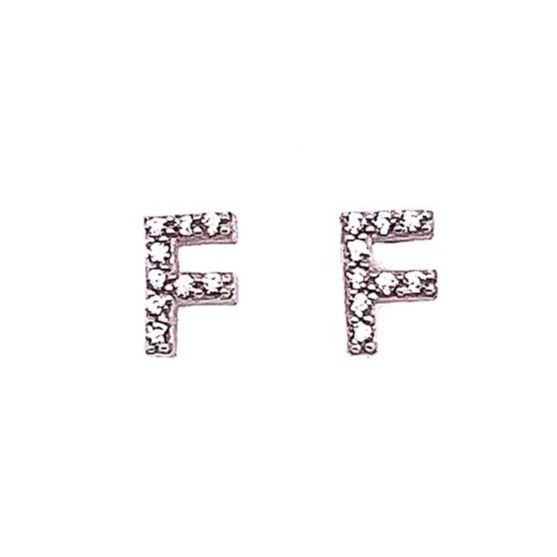 A326 Letter F Post Earrings