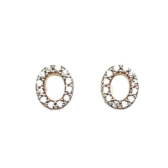 A328 Letter O Post Earrings