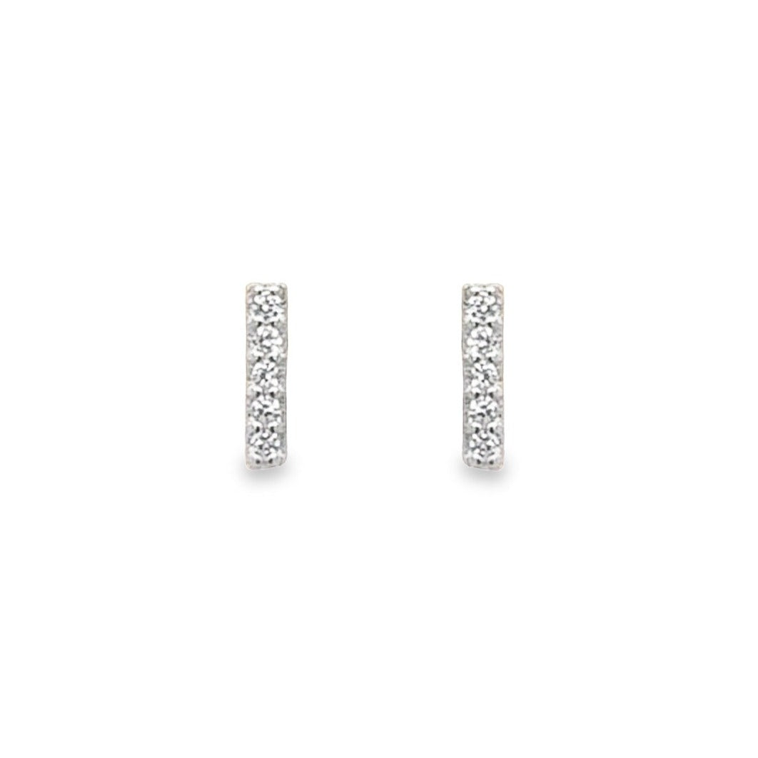 A346 CZ Bar Post Earrings