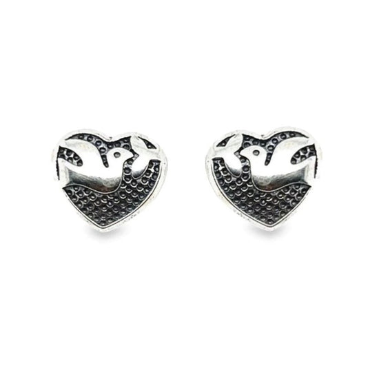 A421 Aretes con poste de corazón de paloma