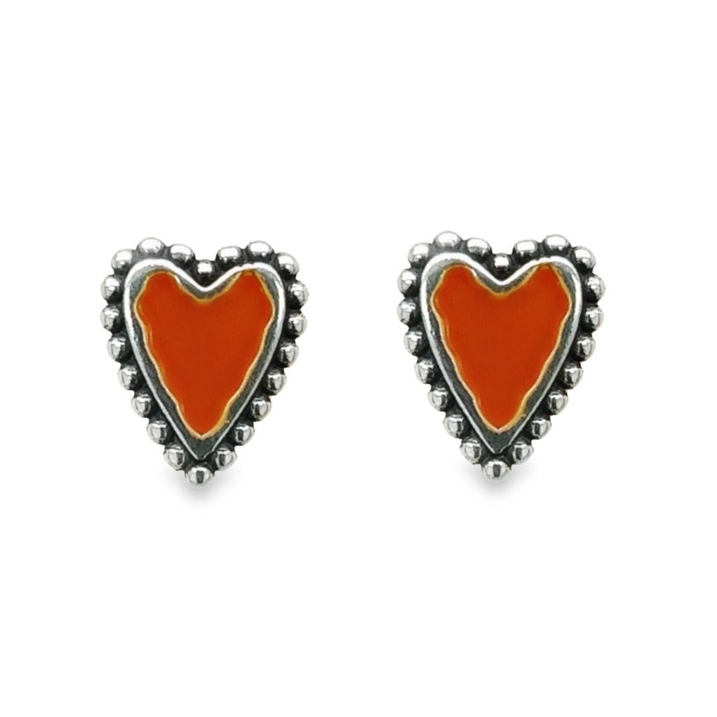 A528 Orange Heart Errings