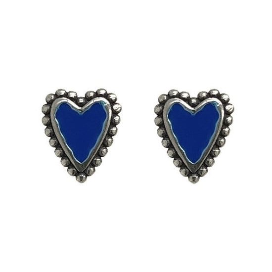 A531 Blue Heart Earrings