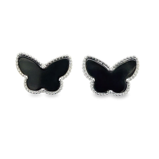 A557 Black Butterfly Earring